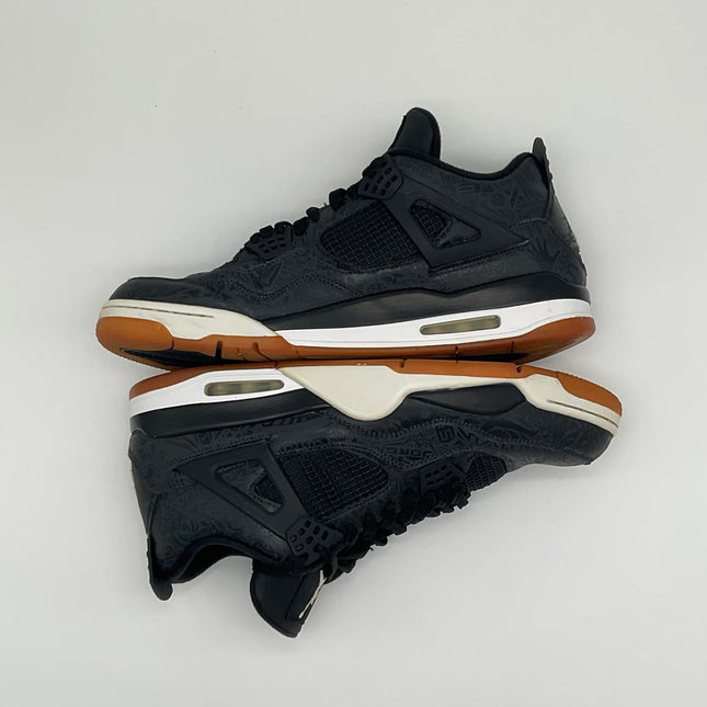 Air Jordan 4 Retro Black Laser - Black - Pre-owned - Size 14M, Replacement box