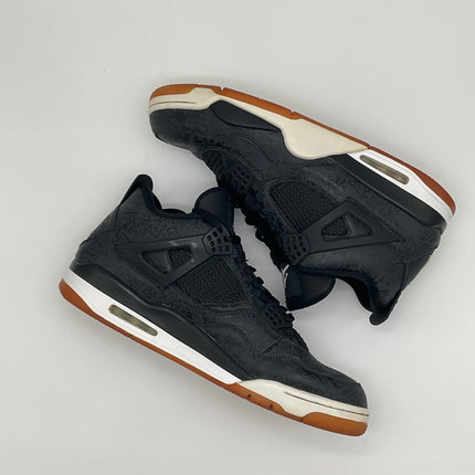 Air Jordan 4 Retro Black Laser - Black - Pre-owned - Size 14M, Replacement box