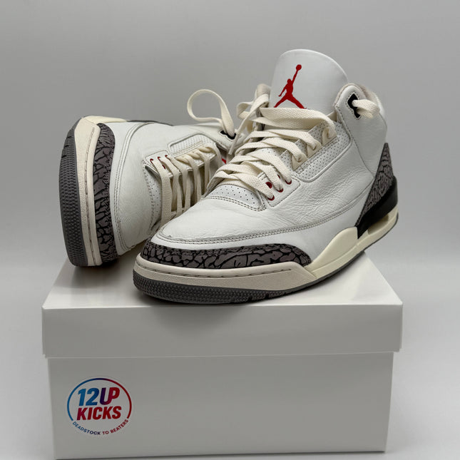 Air Jordan 3 Retro - OG White Cement Reimagined - Pre-owned - Size 11.5M, Rep Box