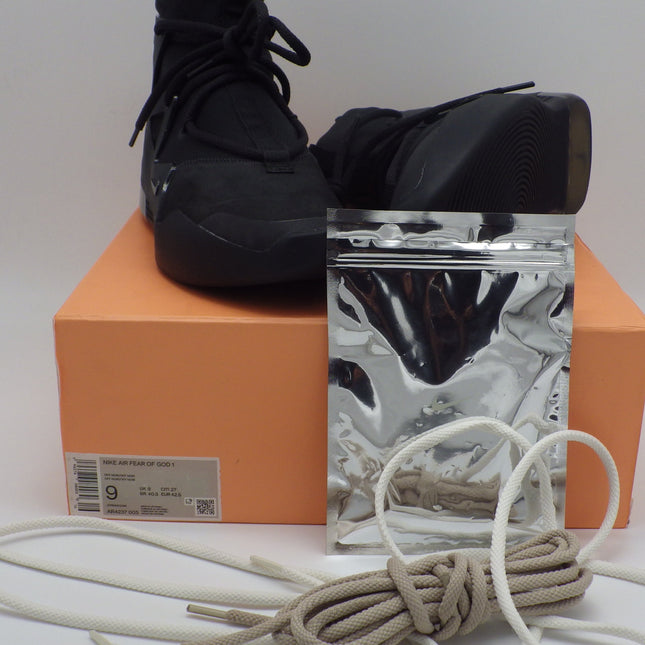 Nike - Air Fear of God 1 Triple Black - Pre-owned – Size 9M, OG Box