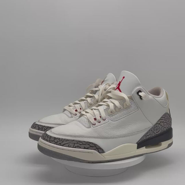 Air Jordan 3 Retro - OG White Cement Reimagined - Pre-owned - Size 11.5M, Rep Box